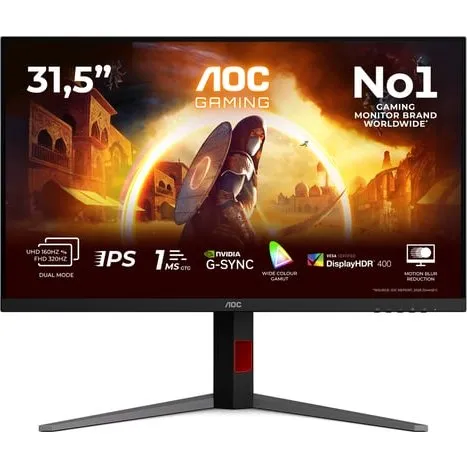 AOC G4 U32G4U 32" 4K Gaming Skærm, Sort/Rød