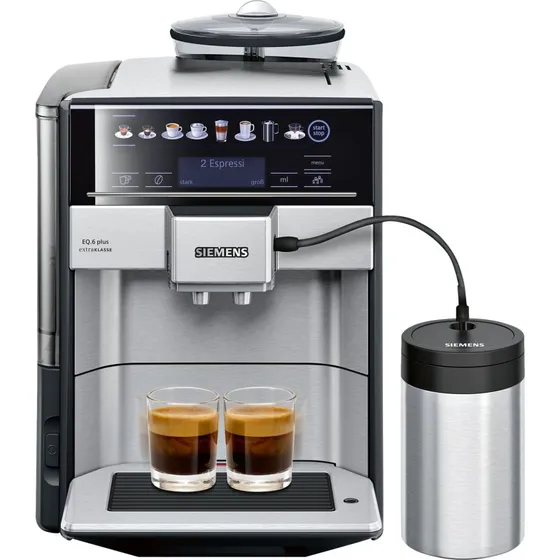Siemens EQ.6 plus TE657F03DE Fuldautomatisk Espressomaskine, rustfrit stål/sort