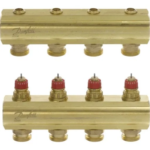 Danfoss FHF-4 1" gulvvarme fordelerrør 4+4