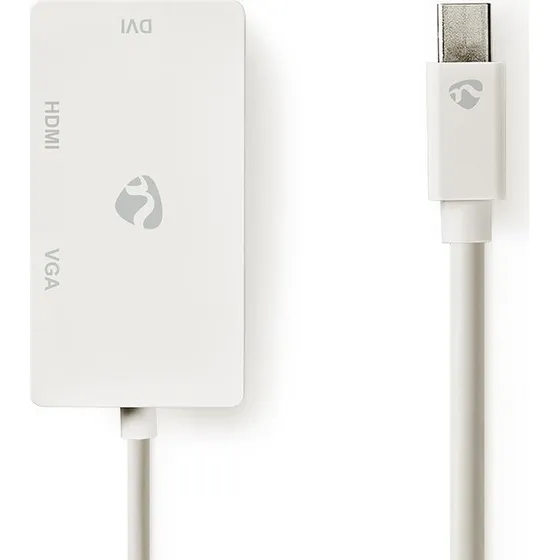 Nedis Mini DisplayPort-kabel 0,20 m | DVI/HDMI/VGA | Nikkelplateret