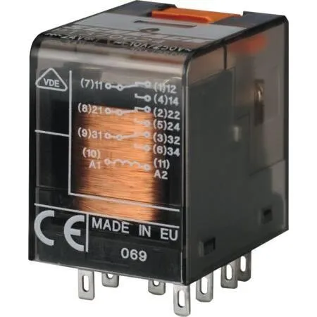 RELÆ PT 6A 4C/O 230VAC M.LED