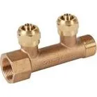 Rødgods Fordelerrør 2x15mm PEX inkl. Omløbere