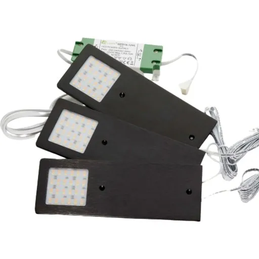 Loevschall Stella 3-kit påbygningsspot, sort, on-off-dim