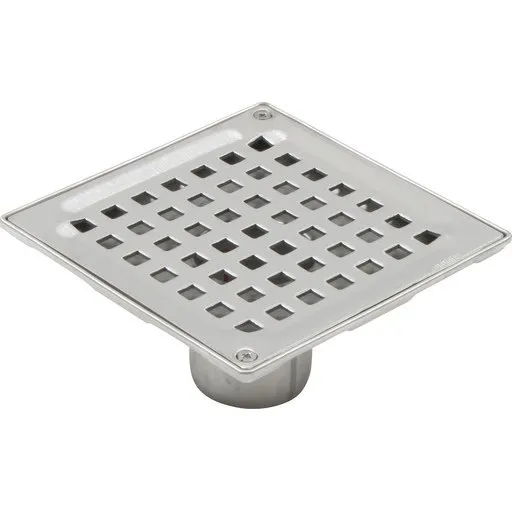 Blücher Square 50 mm afløbsskål, rustfrit stål, lav model