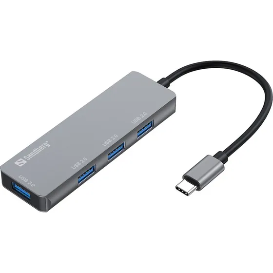 Sandberg 4-Port USB-C Hub Grå