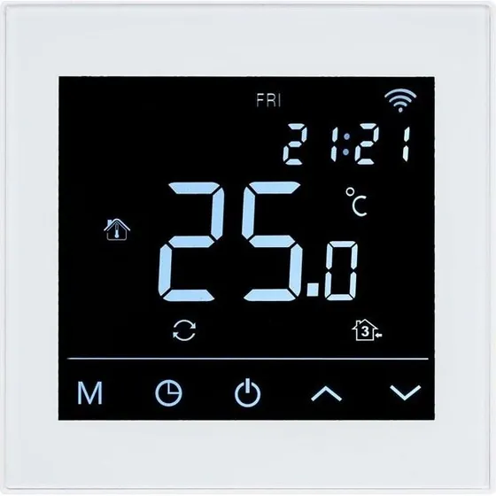 Heatcom HC91 WiFi-termostat, hvid, smart styring af el-gulvvarme
