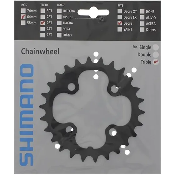 Shimano Deore FC-M590 krankdrev 32T 104 BCD, sort