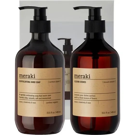 Meraki Kitchen Essentials Opvaskemiddel & Håndsæbe 980 ml, Gaveæske