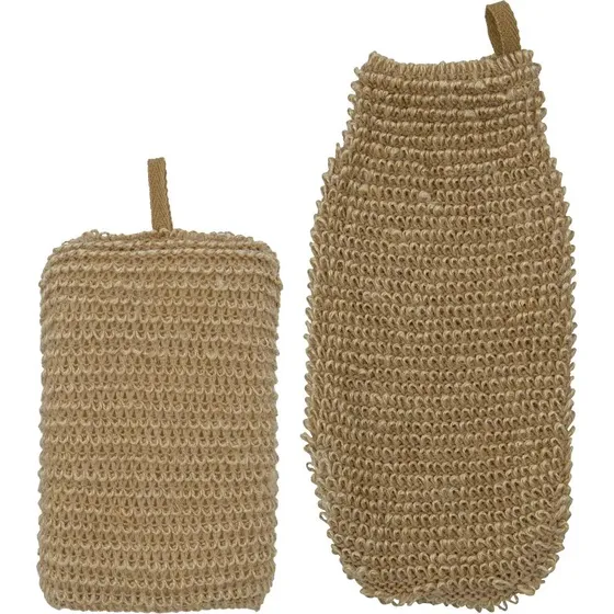 Meraki Jute Bath Sponge & Exfoliating Glove - Natur