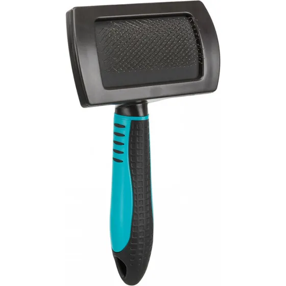 Trixie Soft børste uden dupper 10x17 cm turkis/sort