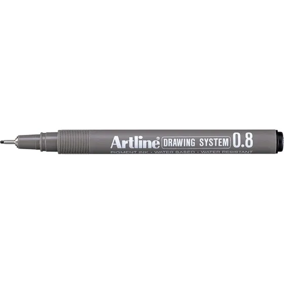 Artline Drawingpen 0,8mm Sort (12 stk)