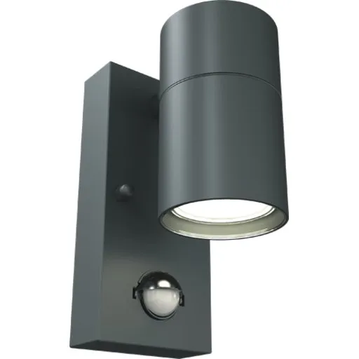 4lite Marinus Sleek udendørs væglampe med sensor, antracit