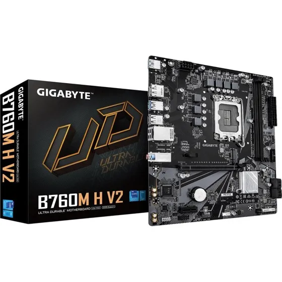 Gigabyte B760M H V2 mATX bundkort, DDR5, LGA1700