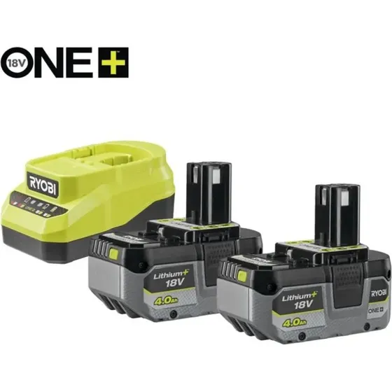 Ryobi 18V Lithium+ 2x4,0 Ah Batteri og Lader RC18120A-240X