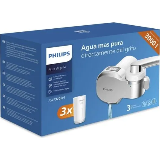 Philips AWP3705P3 Vandfilter til Hane med Display, 3 Filtre