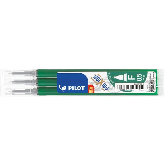 Pilot Frixion Point Refill Grøn 0,5 mm 3 stk