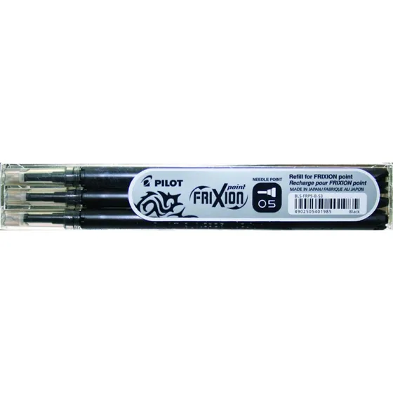 Pilot Refill Frixion Sort 0,5 mm 3 stk