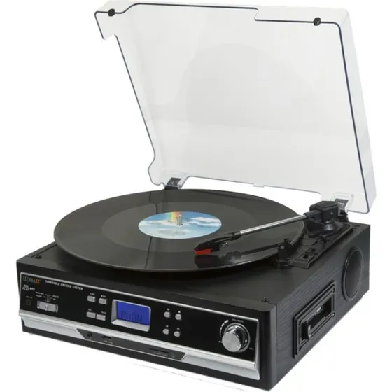 Technaxx TX-22+ Bluetooth Pladespiller med Kassettebånd, Sort