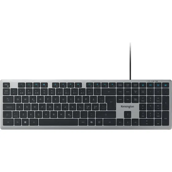 Kensington KB515 EQ Tastatur, Nordisk, Grå, USB-C/USB-A