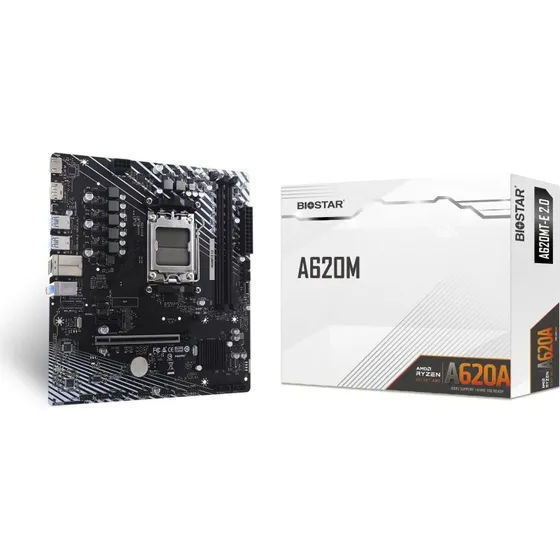 Biostar A620MT-E 2.0 MicroATX Bundkort, AM5, DDR5