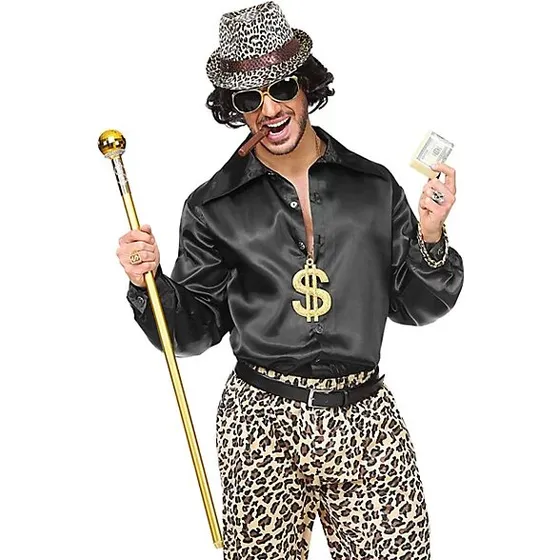 Uden brand: Guldfarvet kostumesæt med briller og smykker