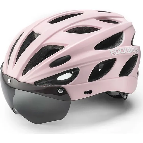 Rockbros Cykelhjelm med Aftageligt UV-Visir - Rosa