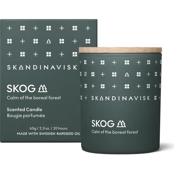 Skandinavisk Skog Duftlys 65 g med Låg