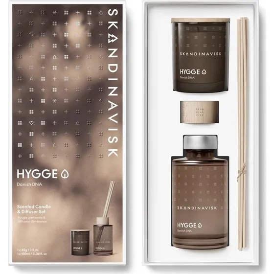 Skandinavisk HYGGE Duftlys & Diffuser Set 65 g + 100 ml