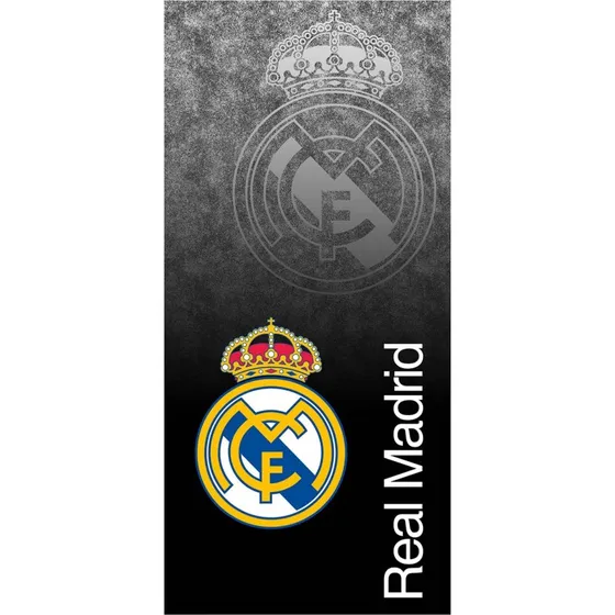Real Madrid Sort Badehåndklæde 70x140 cm – 100% Bomuld