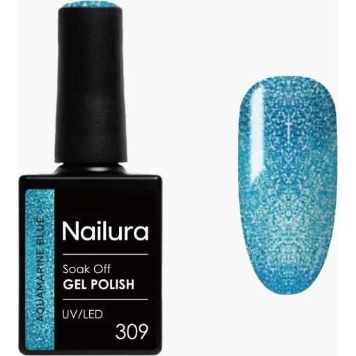 Nailura Gelpolish 309 – Akvamarinblå 10 ml