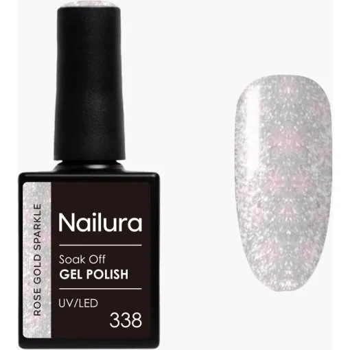 Nailura Gel Polish 338 Rose Gold Sparkle 10 ml