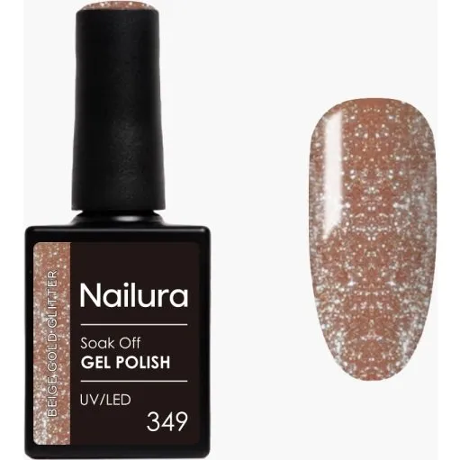 Nailura Gel Polish 349 Beige Gold Glitter 10 ml
