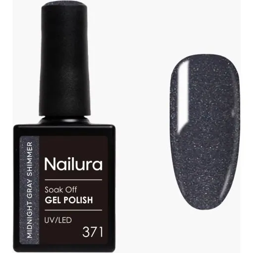 Nailura Gel Polish 371 Midnight Gray Shimmer 10 ml