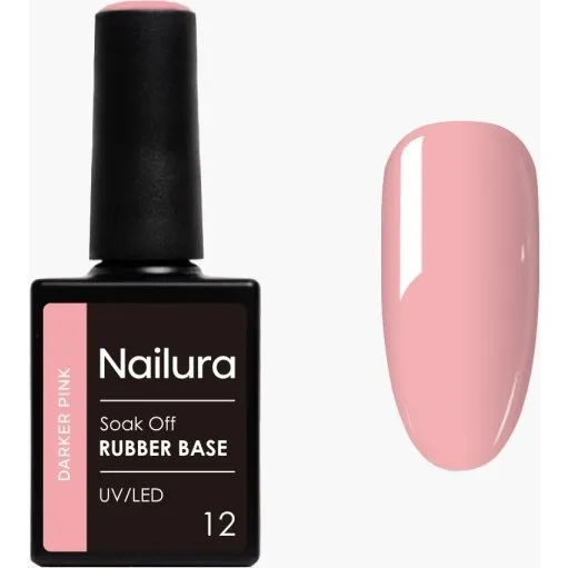 Nailura Rubber Base 12 – Mørkere lyserød – 10 ml