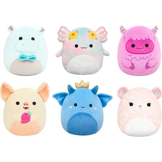 Squishmallows 19 cm, blød plysdukke i farve