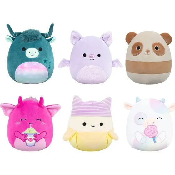 Squishmallows 19 cm - Blød, farvenørd tøjdyr til samling og kram