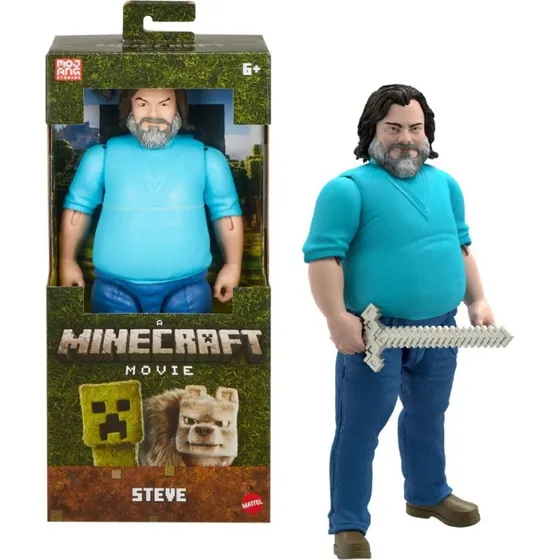 Minecraft Movie Steve Stor Figur