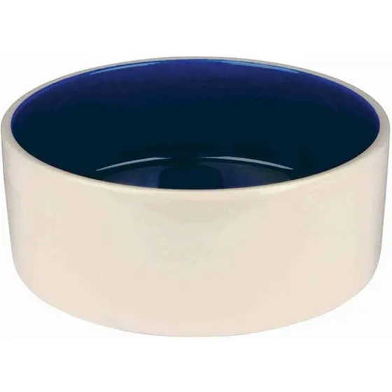 Trixie keramik hundeskål blå/flødefarvet 2,3 L (Ø22 cm)