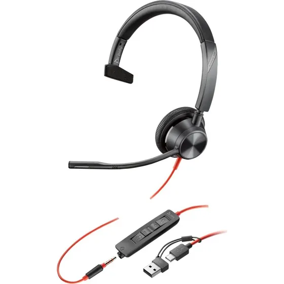 HP Poly Blackwire 3315 Kablet Høretelefoner Sort
