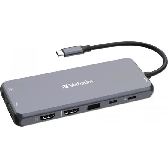 Verbatim CMH-14 14-Port USB-C Pro Multiport Hub, Grå