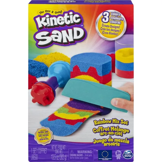 Kinetic Sand Rainbow Mix Set – Farvefuld kreativ leg uden tørring
