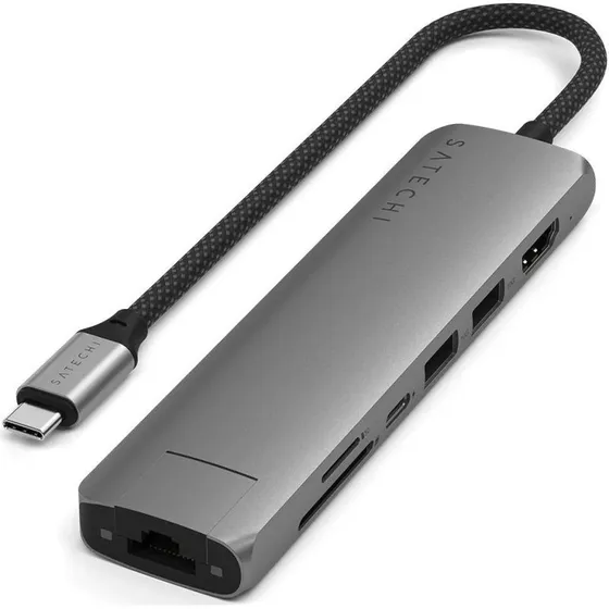 Satechi 7i1 USB-C Hub med Ethernet, 4K HDMI, 100W PD