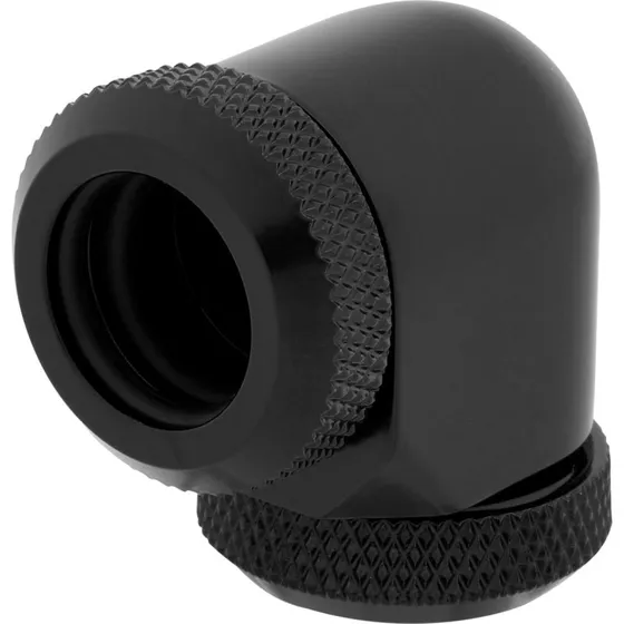 Corsair Hydro X Series XF Hardline 90° 12mm OD Vinklet Fitting 2-pack Sort
