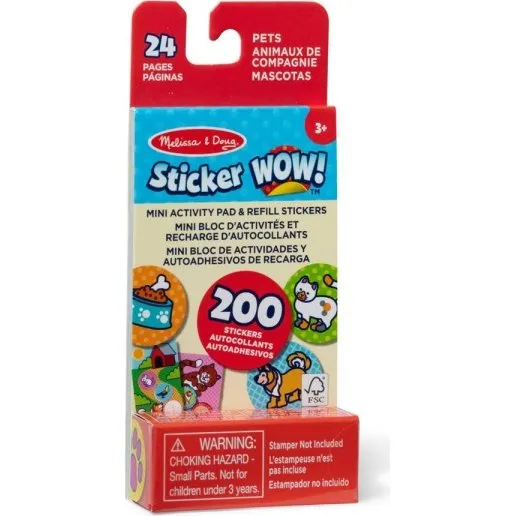 Melissa & Doug Sticker WOW! Mini Activity Pad & Refill Stickers: Kæledyr
