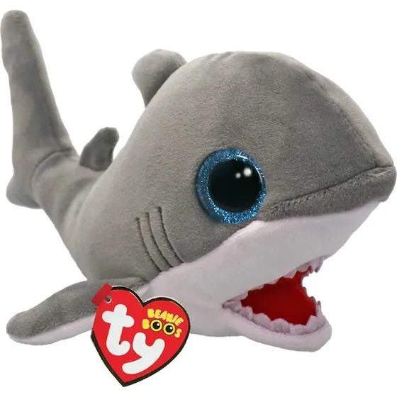 TY Finnegan Shark Beanie Boos - Hayden, farverig hoppebold