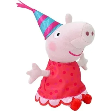 TY Peppa Pig Beanie Boos - Blød hoppebold med officiel fødselsdagshjerte