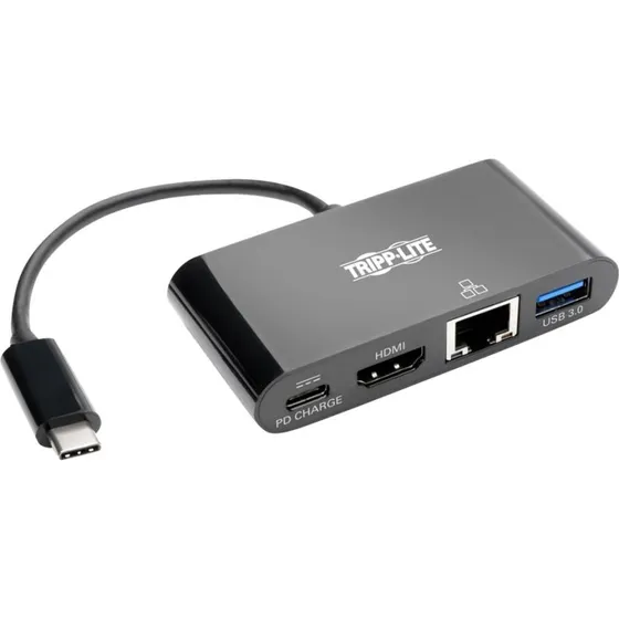 Tripp Lite U322-003-BK USB-C til HDMI Multiport Adapter med USB-A, PD & 1GbE