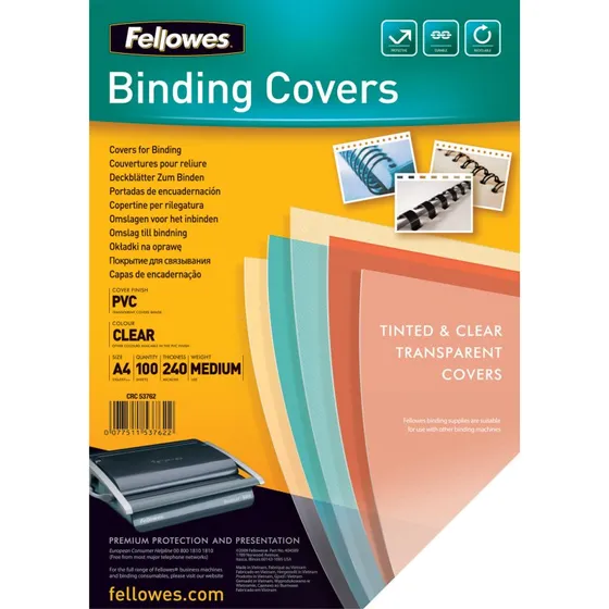 Fellowes PVC-indbindingsomslag A4 100 stk. klar