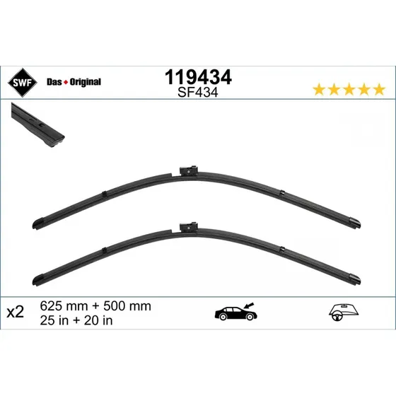 SWF Viskerblade 119434 625/500 mm til AUDI A6, A7, A8, Q7, Q8