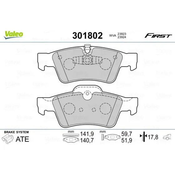 VALEO 301802 Bremseklodser til Mercedes G-, GL-, M-, R-, S- og SL-klasse